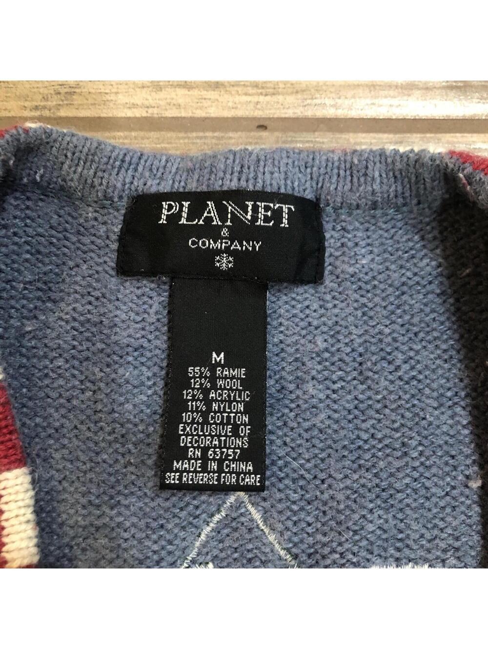 Planet Company Womens Sweater Vest Ugly Holiday Christmas Patriotic‎ USA Size M - Picture 6 of 12